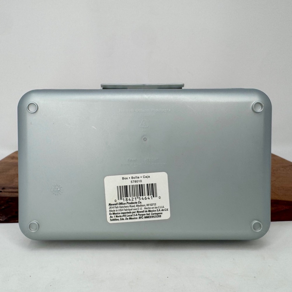 Vintage SpaceMaker Pencil Box Silver Metallic Office Products Retro Y2K - Picture 5 of 5